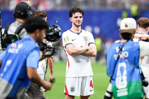 July 1, 2026, USA: Declan Rice player of England celebrate their 2Ã¢â‚¬1 comeback victory over DR Congo during the FIFA World Cup, WM, Weltmeisterschaft, Fussball 2026 Round of 32 match at Atlanta Stadium, in Atlanta, United States, on Wednesday, July 01, 2026.(Foto: Brazil Photo Press Brazil Photo Press) INTERNATIONAL Atlanta USA - ZUMAc233 20260701_zsp_c233_096 Copyright: xVanessaxCarvalhox