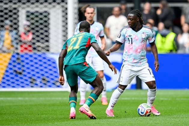 Belgium vs Senegal - 2026 FIFA World Cup, WM, Weltmeisterschaft, Fussball SEATTLE, USA - JULY 01 : Doku Jeremy forward of Belgium in action during the FIFA World Cup 2026 Round of 32 match between Belgium and Senegal at the Lumen Field stadium on July 01, 2026 in Seattle, USA, 01 07 2026 Seattle United States of America  Copyright: xNicoxVereeckenx