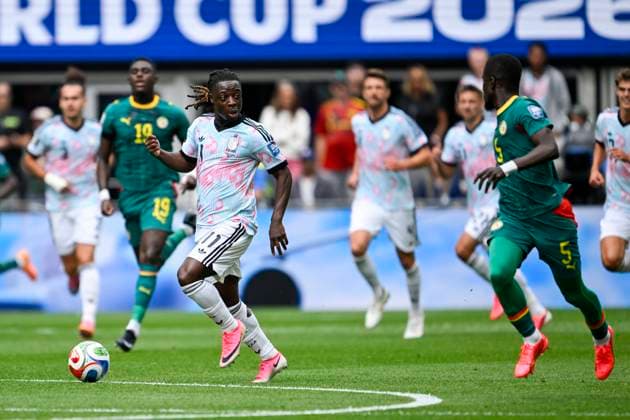 Belgium vs Senegal - 2026 FIFA World Cup, WM, Weltmeisterschaft, Fussball SEATTLE, USA - JULY 01 : Doku Jeremy forward of Belgium in action during the FIFA World Cup 2026 Round of 32 match between Belgium and Senegal at the Lumen Field stadium on July 01, 2026 in Seattle, USA, 01 07 2026 Seattle United States of America  Copyright: xNicoxVereeckenx