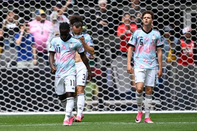 Belgium vs Senegal - 2026 FIFA World Cup, WM, Weltmeisterschaft, Fussball SEATTLE, USA - JULY 01 : De Cuyper Maxim defender of Belgium, Doku Jeremy forward of Belgium looking dejected after an opponent s goal during the FIFA World Cup 2026 Round of 32 match between Belgium and Senegal at the Lumen Field stadium on July 01, 2026 in Seattle, USA, 01 07 2026 Seattle United States of America  Copyright: xNicoxVereeckenx