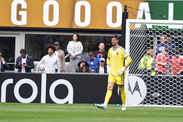 Belgium v Senegal - FIFA World Cup, WM, Weltmeisterschaft, Fussball 2026 - Round of 32 SEATTLE, USA - JULY 01: Thibaut Courtois (1) of Belgium reacts after Habib Diarra (21) of Senegal scored a goal during the 2026 FIFA World Cup Round of 32 match between Belgium and Senegal at Lumen Field (Seattle Stadium) in Seattle, Washington, United States on July 01, 2026. Ercin Erturk Anadolu Washington United States. Editorial use only. Please get in touch for any other usage.  Copyright: x2026xAnadoluxErcinxErturkx