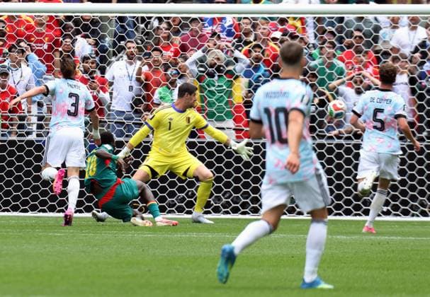 Belgium s goalkeeper Thibaut Courtois pictured during a soccer game between Belgian national team, Nationalteam Red Devils and Senegal, on Wednesday 01 July 2026, at the Seattle Field, in Seattle, a 1 16 finals game in the FIFA World Cup, WM, Weltmeisterschaft, Fussball 2026. BRUNOxFAHY  x180121964x