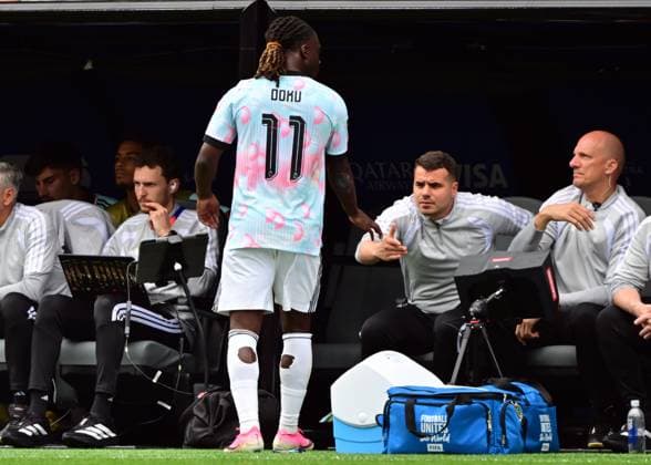 Belgium s Jeremy Doku leaves the field during a soccer game between Belgian national team, Nationalteam Red Devils and Senegal, on Wednesday 01 July 2026, at the Seattle Field, in Seattle, a 1 16 finals game in the FIFA World Cup, WM, Weltmeisterschaft, Fussball 2026. DIRKxWAEM  x180122007x