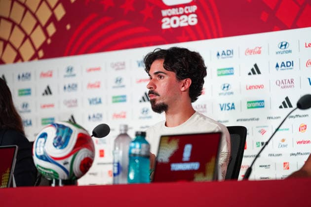 Portugal vs Croatia FIFA World Cup, WM, Weltmeisterschaft, Fussball 2026 Round of 32 press conference, PK, Pressekonferenz Vitinha 23 of Portugal during the 2026 FIFA World Cup MD-1 Press Conference ahead of the Round of 32 match between Portugal and Croatia at Toronto Stadium. on July 1, 2026 in Toronto, Canada. (Photo by Leonardo Ramirez Eyepix Group) Copyright: xLeonardoxRamirezx xEyepixxGroupx LR26062026-01292