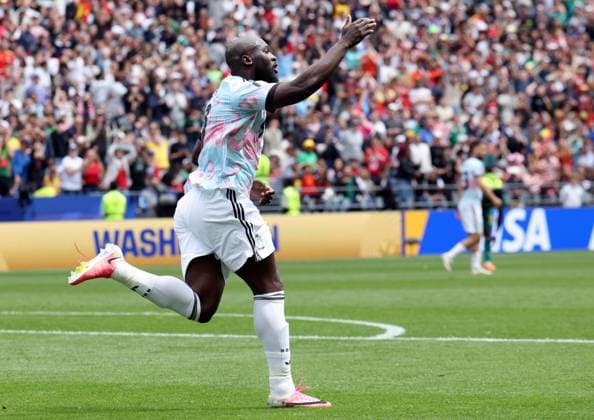 Belgium s Romelu Lukaku celebrates after scoring during a soccer game between Belgian national team, Nationalteam Red Devils and Senegal, on Wednesday 01 July 2026, at the Seattle Field, in Seattle, a 1 16 finals game in the FIFA World Cup, WM, Weltmeisterschaft, Fussball 2026. BRUNOxFAHY  x180122864x