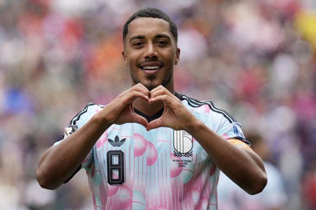 Sport Themen der Woche KW27 FIFA World Cup, WM, Weltmeisterschaft, Fussball 2026 - Round of 32 - Belgium vs Senegal Youri Tielemans of Belgium celebrates scoring the 3-2 goal during the FIFA World Cup 2026 Round of 32 match Belgium against Senegal, in Seattle, Washington, USA, 01 July 2026. SEATTLE United States  Copyright: xSTEPHENxBRASHEARx