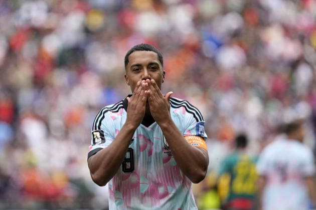 FIFA World Cup, WM, Weltmeisterschaft, Fussball 2026 - Round of 32 - Belgium vs Senegal Youri Tielemans of Belgium celebrates scoring the 3-2 goal during the FIFA World Cup 2026 Round of 32 match Belgium against Senegal, in Seattle, Washington, USA, 01 July 2026. SEATTLE United States  Copyright: xSTEPHENxBRASHEARx