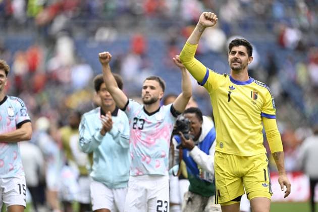 Belgium vs Senegal - 2026 FIFA World Cup, WM, Weltmeisterschaft, Fussball SEATTLE, USA - JULY 01 : Courtois Thibaut goalkeeper of Belgium celebrating their victory during the FIFA World Cup 2026 Round of 32 match between Belgium and Senegal at the Lumen Field stadium on July 01, 2026 in Seattle, USA, 15 06 2026 Seattle United States of America  Copyright: xNicoxVereeckenx