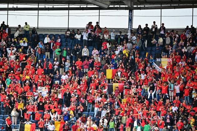 Belgium s fans celebrate after winning a soccer game between Belgian national team, Nationalteam Red Devils and Senegal, on Wednesday 01 July 2026, at the Seattle Field, in Seattle, a 1 16 finals game in the FIFA World Cup, WM, Weltmeisterschaft, Fussball 2026. DIRKxWAEM  x180128958x