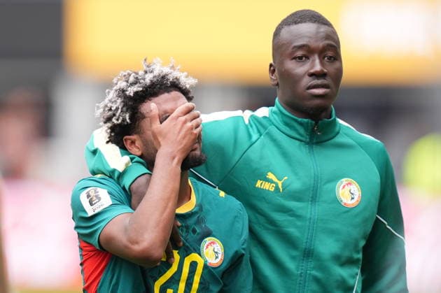Belgium v Senegal - FIFA World Cup, WM, Weltmeisterschaft, Fussball 2026 - Round of 32 SEATTLE, USA - JULY 01: Ibrahim Mbaye (20) of Senegal reacts after the 2026 FIFA World Cup Round of 32 match between Belgium and Senegal at Lumen Field (Seattle Stadium) in Seattle, Washington, United States on July 01, 2026. Ercin Erturk Anadolu Washington United States. Editorial use only. Please get in touch for any other usage.  Copyright: x2026xAnadoluxErcinxErturkx