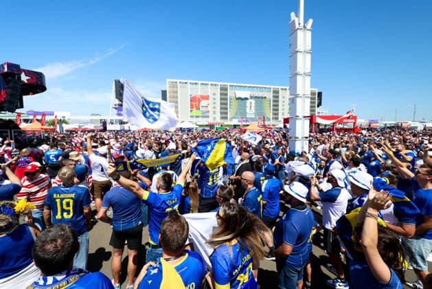 July 1, 2026, Santa Clara, California, USA: Santa Clara, USA - July 1 2026: Stadium atmosphere and fans before a FIFA World Cup, WM, Weltmeisterschaft, Fussball R32 match between United States and Bosnia-Herzegovina at San Francisco Bay Area Stadium Santa Clara USA - ZUMAp121 20260701_zsp_p121_035 Copyright: xChrisxPutnamx