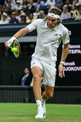 260701 Stefanos Tsitsipas of Greece competes in a mens™ second round singles match during day 3 of Wimbledon on July 1, 2026 in London. Photo: Jesper Zerman BILDBYRAN kod JZ JZ0745 tennis wimbledon 3 bbeng *** 260701 Stefanos Tsitsipas of Greece competes in a men s second-round singles match during Day 3 of Wimbledon on July 1, 2026, in London. Photo: Jesper Zerman, BILDBYRAN, code JZ JZ0745, tennis, Wimbledon, 3 bbeng  Copyright: JESPERxZERMAN BB260701JZ109