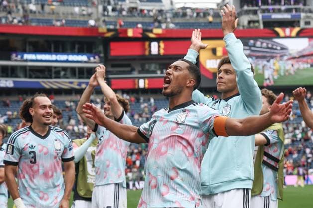 Belgium s Youri Tielemans celebrates after a soccer game between Belgian national team, Nationalteam Red Devils and Senegal, on Wednesday 01 July 2026, at the Seattle Field, in Seattle, a 1 16 finals game in the FIFA World Cup, WM, Weltmeisterschaft, Fussball 2026. BRUNOxFAHY  x180131005x