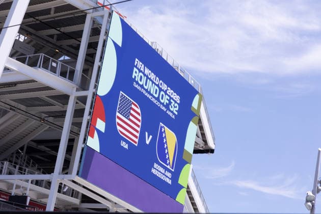CA: USA vs Bosnia and Herzegovina Round Of 32 - FIFA World Cup, WM, Weltmeisterschaft, Fussball 2026 A general view outside FIFA World Cup 2026 - Round Of 32 Match between USA vs Bosnia and Herzegovina at San Francisco Bay Area Stadium, aka Levi s Stadium on July 1, 2026 in Santa Clara, California. Santa Clara San Francisco Bay Area Stadium California United States Copyright: xCxFlanigan imageSPACEx