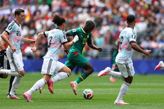SEATTLE, WA - JULY 01: Midfielder Habib Diarra 21 of Senegal chases the ball during the FIFA World Cup, WM, Weltmeisterschaft, Fussball 2026 Round of 32 match between Belgium and Senegal on July 1, 2026 at Seattle Stadium in Seattle, Washington. (Photo by Henry Rodenburg Icon Sportswire) SOCCER: JUL 01 FIFA World Cup 26 Round of 32 - Belgium v Senegal EDITORIAL USE ONLY Icon260701015