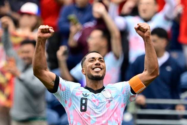 Belgium vs Senegal - 2026 FIFA World Cup, WM, Weltmeisterschaft, Fussball SEATTLE, USA - JULY 01 : Tielemans Youri midfielder of Belgium celebrates after scoring during the FIFA World Cup 2026 Round of 32 match between Belgium and Senegal at the Lumen Field stadium on July 01, 2026 in Seattle, USA, 15 06 2026 Seattle United States of America  Copyright: xJanxDexMeuleneirx