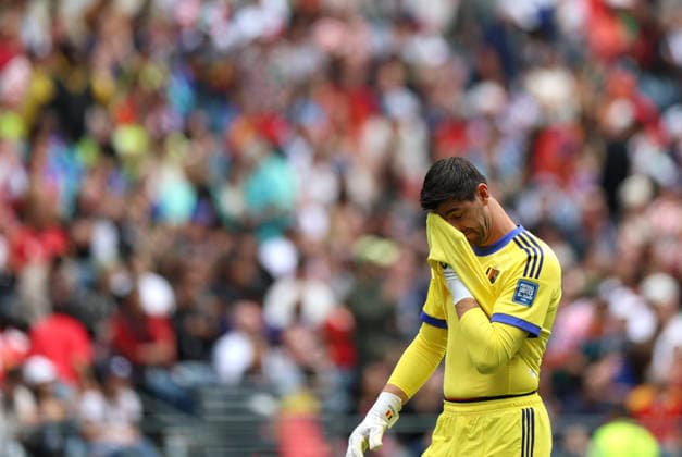 (260702) -- SEATTLE, July 2, 2026 -- Goalkeeper Thibaut Courtois of Belgium reacts during the round of 32 match between Belgium and Senegal at the 2026 FIFA World Cup, WM, Weltmeisterschaft, Fussball at Seattle Stadium in Seattle, the United States, July 1, 2026. ) (SP)U.S.-SEATTLE-FOOTBALL-FIFA WORLD CUP-ROUND OF 32-BEL VS SEN BaixXuefei 