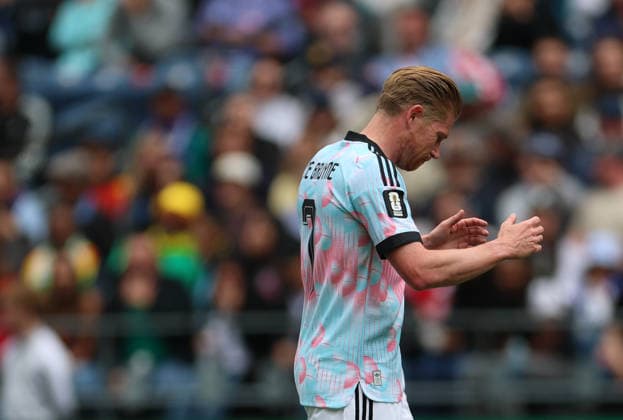 (260702) -- SEATTLE, July 2, 2026 -- Kevin De Bruyne of Belgium reacts during the round of 32 match between Belgium and Senegal at the 2026 FIFA World Cup, WM, Weltmeisterschaft, Fussball at Seattle Stadium in Seattle, the United States, July 1, 2026. ) (SP)U.S.-SEATTLE-FOOTBALL-FIFA WORLD CUP-ROUND OF 32-BEL VS SEN MaoxSiqian 