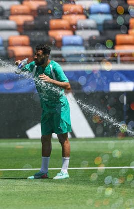 (260702) -- HOUSTON, July 2, 2026 -- Amine Sbai of Morocco attends a training session ahead of the round of 16 match between Canada and Morocco at the 2026 FIFA World Cup, WM, Weltmeisterschaft, Fussball in Houston, the United States, July 1, 2026. ) (SP)U.S.-HOUSTON-FOOTBALL-FIFA WORLD CUP-TRAINING-MOROCCO LixMing 