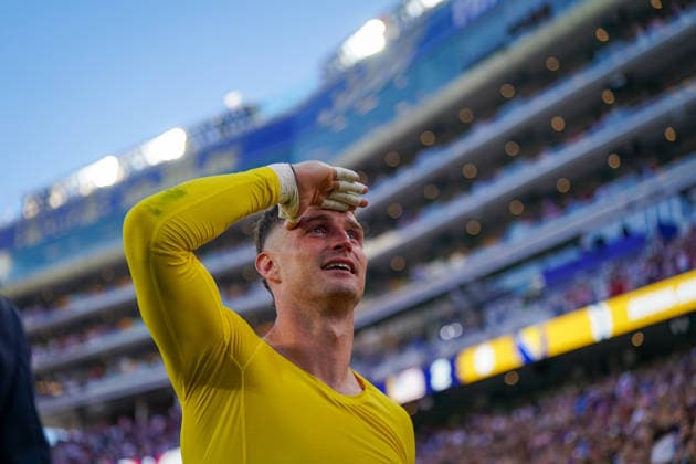 USA: Fußball FIFA World Cup, WM, Weltmeisterschaft, Fussball 2026, Sechzehntelfinale - USA vs Bosnien - Herzegowina im Levi™s Stadium (Santa Clara, San Francisco Bay Area, Kalifornien): Matt Freese (USA, 24) Freude, Emotionen, Jubel, Geste, Gestik, Emotion, Mimik, Gesichtsausdruck, Emotion *** USA Soccer FIFA World Cup 2026, Round of 32: USA vs. Bosnia and Herzegovina at Levi’s Stadium in Santa Clara, San Francisco Bay Area, California; Matt Freese (USA), 24; joy, emotions, cheering, gesture, body language, emotion, facial expressions, emotion Copyright: xJOERANxSTEINSIEKx