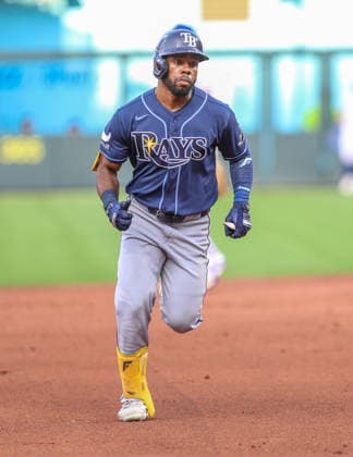 JULY 1, 2026: Tampa Bay Rays center fielder Cedric Mullins (31) heads towards third base after hitting a home run against the Kansas City Royals at Kauffman Stadium in Kansas City, MO. CSM MLB, Baseball Herren, USA 2026: Rays Vs Royals Jul 1st  - ZUMAc04_ 20260701_zma_c04_039 Copyright: xRomanxPunox