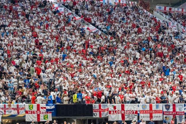 July 1, 2026, Atlanta, Georgia, USA: Fans show their support for their favorite team as England takes on DR Congo in their World Cup: Round of 32 game at Atlanta Stadium in Atlanta, Georgia. England wins the match, 2:1 in regulation play. World Cup: Round Of 32: England Vs DR Congo: Fans  - ZUMAa161 20260701_aaa_a161_515 Copyright: xWalterxArcex xGMGx