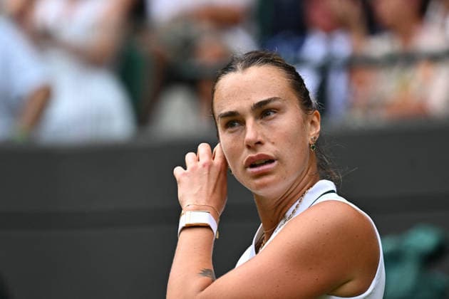2026 Wimbledon - Aryna Sabalenka )Aryna Sabalenka (RUS) during her second round match at the 2025 Wimbledon Tennis Championships at the AELTC in London, GREAT BRITAIN, on JULY 1, 2026. Photo by Corinne Dubreuil ABACAPRESS.COM London  Copyright: xDubreuilxCorinne ABACAx