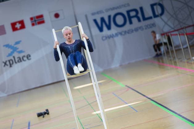 Wheel Gymnastics World Championships 2026 Rhönrad Weltmeisterschaft 2026 in der Sparkassen Arena Göttingen. Deutschland, Göttingen am 01. Juli 2026: Tag eins der Weltmeisterschaft in Rhönrad mit über 250 Athletinnen und Athleten aus 17 Nationen. Selina Memeti aus Österreich beim Gym Wheel Senior All Around Semi-Finals Woman ( Frauen Halbfinal der Rhönrad turnen) in der Geradeturnen Disziplin (Straight-line). *** 2026 World Championships in Wheel Gymnastics: 2026 Rhönrad World Championships at the Sparkassen Arena in Göttingen, Germany, Göttingen on July 1, 2026—Day one of the Rhönrad World Championships with over 250 athletes from 17 nations. Selina Memeti from Austria in the Gym Wheel Senior All-Around Semifinals—Women’s Rhönrad Gymnastics Semifinals in the Straight Gymnastics discipline line