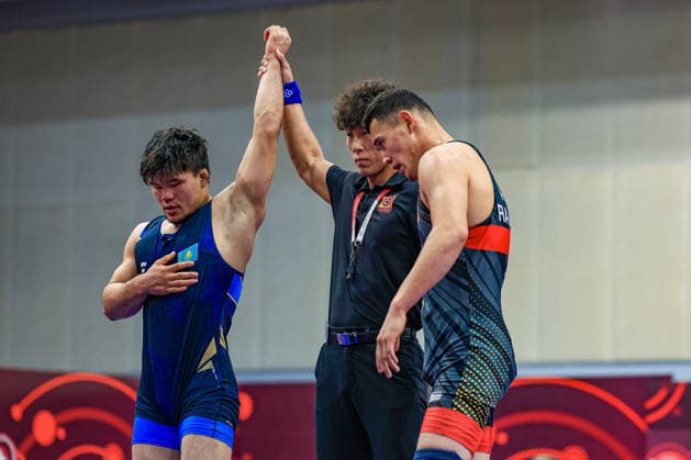 U20 Wrestling Asian Championships 2026 82kg GR - Yerkebulan Anapiya (KAZ) df. Raatbek Zhenishbekovich Paiazbekov (KGZ) *** 2026 U20 Asian Wrestling Championships, 82 kg Greco-Roman: Yerkebulan Anapiya (KAZ) defeated Raatbek Zhenishbekovich Paiazbekov (KGZ) by fall Copyright: xKadirxCaliskanx xUnitedxWorldxWrx Kadir Caliskan United World Wr