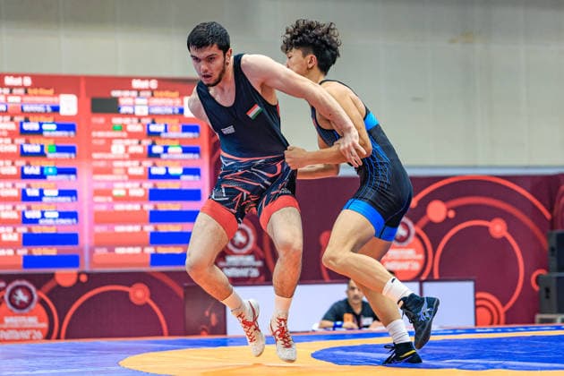U20 Wrestling Asian Championships 2026 82kg GR - Muhammad Sultonzoda (TJK) df. Shengsong Wang (CHN) *** 2026 U20 Asian Wrestling Championships, 82kg Greco-Roman: Muhammad Sultonzoda (TJK) def. Shengsong Wang (CHN) Copyright: xKadirxCaliskanx xUnitedxWorldxWrx Kadir Caliskan United World Wr