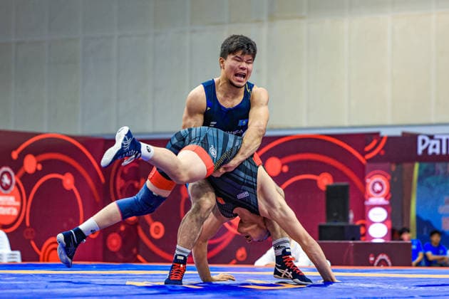 U20 Wrestling Asian Championships 2026 82kg GR - Yerkebulan Anapiya (KAZ) df. Raatbek Zhenishbekovich Paiazbekov (KGZ) *** 2026 U20 Asian Wrestling Championships, 82 kg Greco-Roman: Yerkebulan Anapiya (KAZ) defeated Raatbek Zhenishbekovich Paiazbekov (KGZ) by fall Copyright: xKadirxCaliskanx xUnitedxWorldxWrx Kadir Caliskan United World Wr