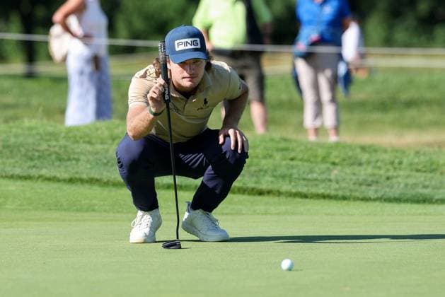 Freddy Schott (GER) beim lesen der Puttlinie, 37. BMW International Open 2026, Golf, DP World Tour, Herren, Runde 1, 02.07.2026 Eichenried Bayern Deutschland *** Freddy Schott (GER) reading the putt line, 37th BMW International Open 2026, Golf, DP World Tour, Men s, Round 1, July 2, 2026, Eichenried, Bavaria, Germany Copyright: xkolbert-press ChristianxKolbertx