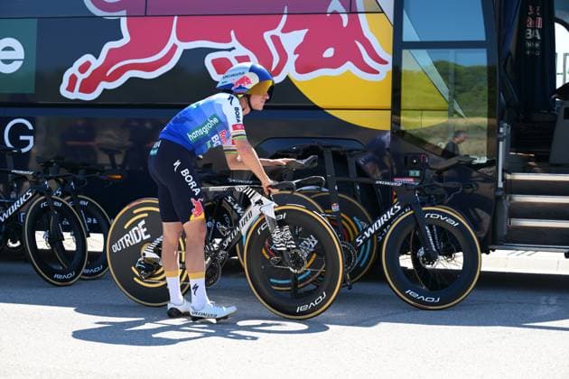 Belgian Remco Evenepoel of Red Bull-BORA-hansgrohe pictured before a training ahead of the 2026 Tour de France cycling race, Thursday 02 July 2026, in Barcelona, Spain. The 113th edition of the Tour de France starts on Saturday 4 July in Barcelona, Spain, and will finish in Paris, France on the 26th of July. DAVIDxPINTENS  x180150749x