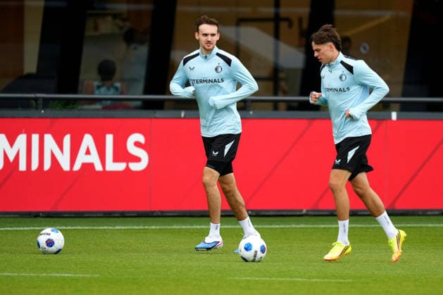 First training Feyenoord Rotterdam Rotterdam - Thomas Beelen of Feyenoord Rotterdam, Leo Sauer of Feyenoord Rotterdam during the first training in preparation of the 2026 2027 season. The training is set at Trainingscomplex 1908 on 2 July 2026 in Rotterdam, The Netherlands. (Hero Images Yannick Verhoeven) Copyright: xYannickxVerhoevenx