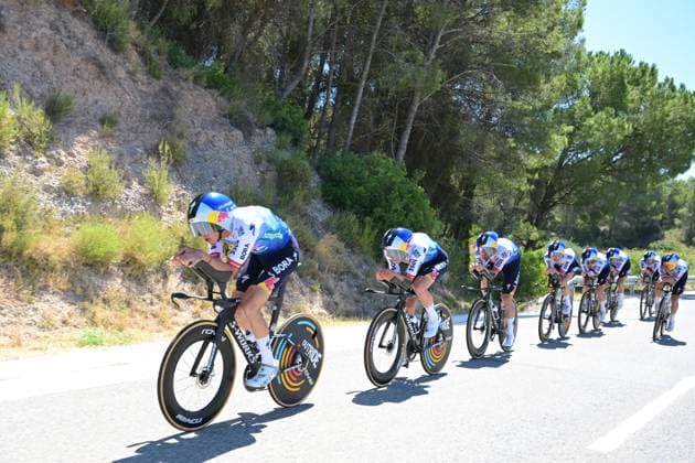 German Florian Lipowitz of Red Bull-BORA-hansgrohe pictured in action during a time trial training ahead of the 2026 Tour de France cycling race, Thursday 02 July 2026, in Barcelona, Spain. The 113th edition of the Tour de France starts on Saturday 4 July in Barcelona, Spain, and will finish in Paris, France on the 26th of July. DAVIDxPINTENS  x180158593x