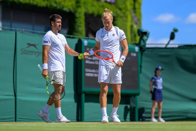 Day Four: The Championships - Wimbledon 2026 LONDON, ENGLAND JULY 02 - Orlando Luz of Brazil and Rafael Matos of Brazil during Gentlemen s Doubles First Round at The Wimbledon Lawn Tennis Championship at Wimbledon on July 02, 2026 in London, England. (Photo by Keeran Marquis)  Copyright: xKeeranxMarquis Fotoarena SPPx Sportspressphoto_SPR182605