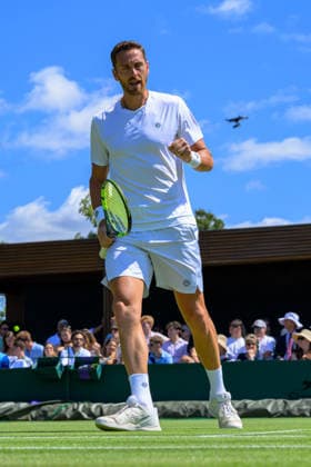 Day Four: The Championships - Wimbledon 2026 LONDON, ENGLAND JULY 02 - Albano Olivetti of France during Gentlemen s Doubles First Round at The Wimbledon Lawn Tennis Championship at Wimbledon on July 02, 2026 in London, England. (Photo by Keeran Marquis)  Copyright: xKeeranxMarquis Fotoarena SPPx Sportspressphoto_SPR182612