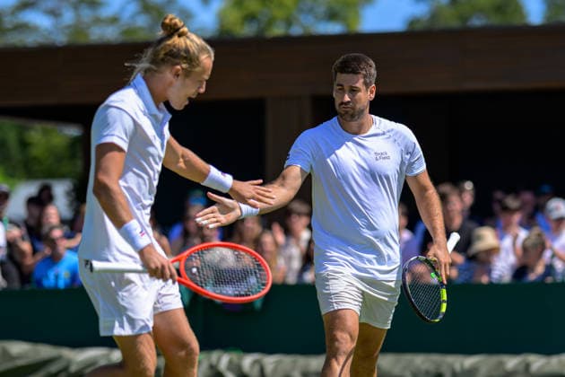 Day Four: The Championships - Wimbledon 2026 LONDON, ENGLAND JULY 02 - Orlando Luz of Brazil and Rafael Matos of Brazil during Gentlemen s Doubles First Round at The Wimbledon Lawn Tennis Championship at Wimbledon on July 02, 2026 in London, England. (Photo by Keeran Marquis)  Copyright: xKeeranxMarquis Fotoarena SPPx Sportspressphoto_SPR182614