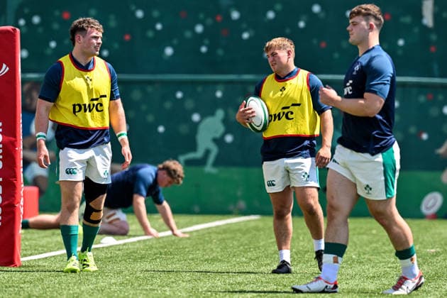 2026 World Rugby Junior World Championship, WM, Weltmeisterschaft Pool C, Avchala Rugby Stadium, Tbilisi, Georgia 2 7 2026 Argentina vs Ireland Ireland s Duinn Maguire and Luke McLaughlin during the warm up ahead of the match Duinn Maguire and Luke McLaughlin during the warm up ahead of the match 2 7 2026  Copyright: xLevanxVerdzeulix Z99_9055