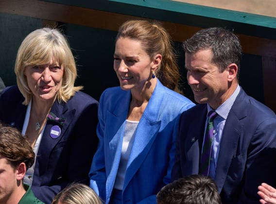 2026 Wimbledon, July 02, Day 4 LONDON, - JULY 2: The Princess of Wales and Tim Henman and Chair of the All England Club Debbie Jevans watch on court 18 as Arthur Fery of Great Britain plays against Otto Virtanen of Finland during the 2026 Wimbledon, July 02, Day 4 at The all England club, Wimbledon on July 2, 2026 in London, GBR. London The all England club, Wimbledon GBR Copyright: xPeterxvanxdenxBerg ISIxPhotosx 9442