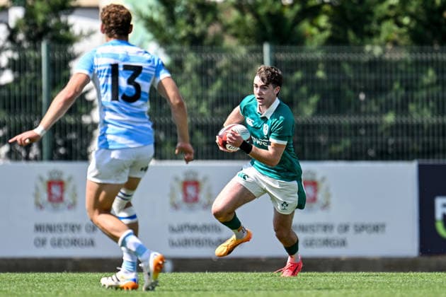 2026 World Rugby Junior World Championship, WM, Weltmeisterschaft Pool C, Avchala Rugby Stadium, Tbilisi, Georgia 2 7 2026 Argentina vs Ireland Ireland s Noah Byrne Noah Byrne 2 7 2026  Copyright: xLevanxVerdzeulix Z99_9185