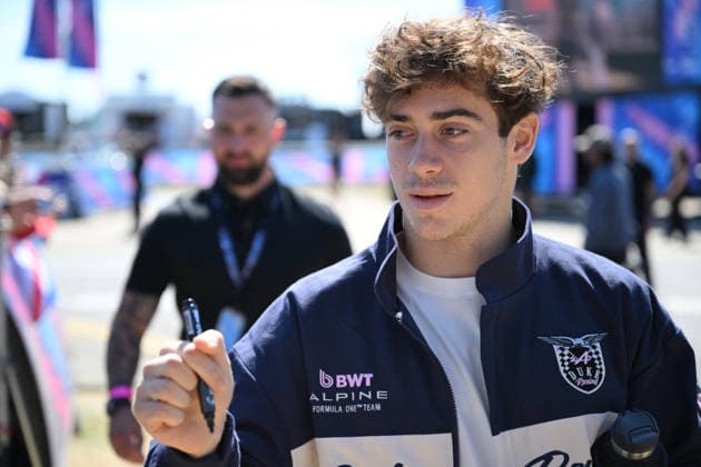 RECORD DATE NOT STATED 2nd July 2026; Silverstone Circuit, Northamptonshire, England; FIA Formula 1 2026 British F1 Grand Prix; Arrivals Day; Franco Colapinto of Alpine signs autographs on arrival at Silverstone SimonxWest