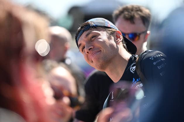 RECORD DATE NOT STATED 2nd July 2026; Silverstone Circuit, Northamptonshire, England; FIA Formula 1 2026 British F1 Grand Prix; Arrivals Day; Alexander Albon of Williams poses for photos with fans on arrival at Silverstone SimonxWest