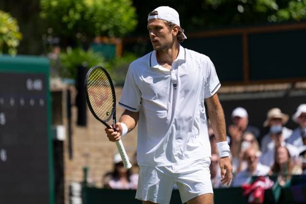 2026-07-02 The Championships - Wimbledon 2026 - Day Four LONDON, UNITED KINGDOM - JULY 2: Otto Virtanen of Finland during Day Four of the The Championships - Wimbledon 2026 at All England Lawn Tennis and Croquet Club on July 2, 2026 in London, England. (Photo by Marleen Fouchier BSR Agency) London United Kingdom Content not available for redistribution in The Netherlands directly or indirectly through any third parties. Copyright: xBSRxAgencyx