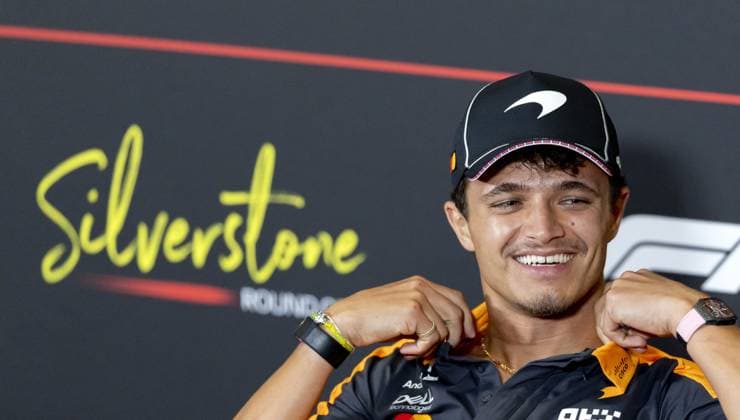 SILVERSTONE - Lando Norris (McLaren) during a press conference, PK, Pressekonferenz at the Silverstone circuit ahead of the British Grand Prix. SANDER KONING ANP xVIxANPxSportx xxANPxIVx 562611964 originalFilename: 562611964.jpg