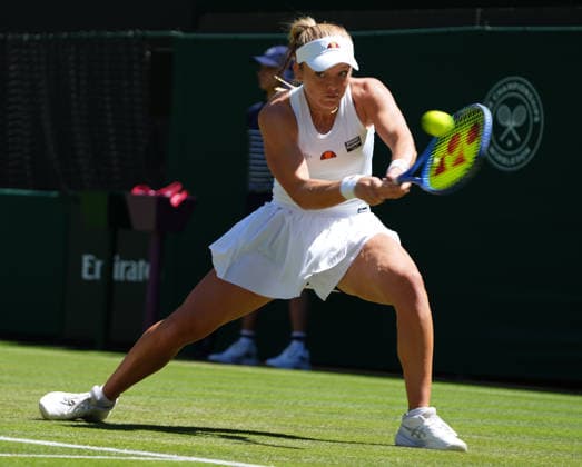 Tennis - 2026 Wimbledon Championships - Day Four (Week One) - All England Lawn Tennis & Croquet Club, London - Thursday 2nd July 2026 Ladies™ (Women s) Singles, Second Round: Katie Swan (GBR) vs. Madison Keys (USA) Katie Swan (GBR) COLORSPORT ANDREW COWIE 
