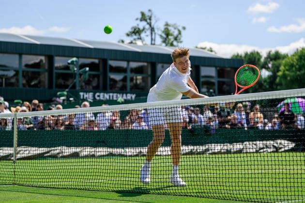 260702 Andre Göransson of Sweden during a first round men™s doubles match during day 4 of Wimbledon on July 2, 2026 in London. Photo: Jesper Zerman BILDBYRAN kod JZ JZ0746 tennis wimbledon 4 bbeng dubbel sverige *** 260702 Andre Göransson of Sweden during a first-round men’s doubles match on Day 4 of Wimbledon on July 2, 2026, in London. Photo by Jesper Zerman, BILDBYRAN, code JZ JZ0746, tennis, Wimbledon, 4, bbeng, doubles, Sweden  Copyright: JESPERxZERMAN BB260702JZ031