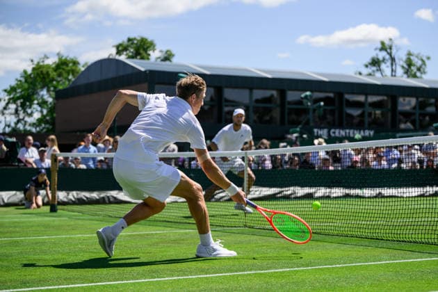 260702 Andre Göransson of Sweden during a first round men™s doubles match during day 4 of Wimbledon on July 2, 2026 in London. Photo: Jesper Zerman BILDBYRAN kod JZ JZ0746 tennis wimbledon 4 bbeng dubbel sverige *** 260702 Andre Göransson of Sweden during a first-round men’s doubles match on Day 4 of Wimbledon on July 2, 2026, in London. Photo by Jesper Zerman. BILDBYRAN code JZ JZ0746 tennis wimbledon 4 bbeng doubles sweden  Copyright: JESPERxZERMAN BB260702JZ033