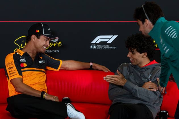 July 2, 2026, Silverstone, Northamptonshire, United Kingdom: LANDO NORRIS (1, McLaren Mastercard F1 Team, GBR, British F1 Driver, MCL40) GABRIEL BORTOLETO (5, Audi Revolut F1 Team, BRA, Brasilian F1 Driver, R26) LANCE STROLL (18, Aston Martin Aramco F1 Team, CAN, Canadian F1 Driver, AMR26) at the Formula 1 Pirelli British Grand Prix 2026 at Silverstone Circuit F12026: British Grand Prix  - ZUMAr193 20260702_zsp_r193_034 Copyright: xSaraxRuffonix