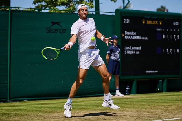 July 2, 2026, London, London, Great Britain: Jan-Lennard Struff of Germany during The Championships Wimbledon Tennis 2026: Grand Slam: The Championships Wimbledon: 4th Day: 2nd RD: STRUFF 4:6 7:6 7:6 6:7 7:6 NAKASHIMA  - ZUMAs343 20260702_zsp_s343_236 Copyright: xMathiasxSchulzx
